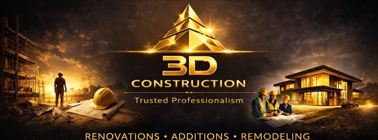 3D Construction, renovations, additions and remodeling